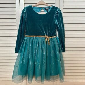 Zunie Kids’ Foil Fleck Long-Sleeve Dress